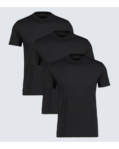 Prada T-shirt en jersey de coton - Noir