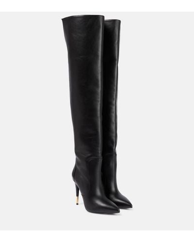 Tom Ford Botas mosqueteras de piel adornada - Negro