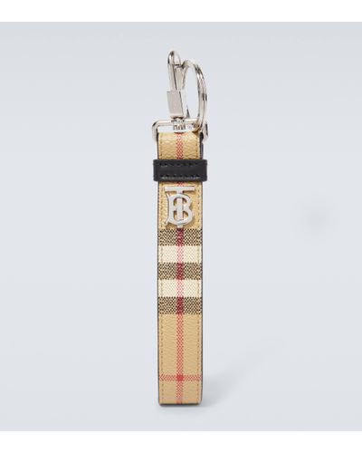 Burberry Check Keychain - White