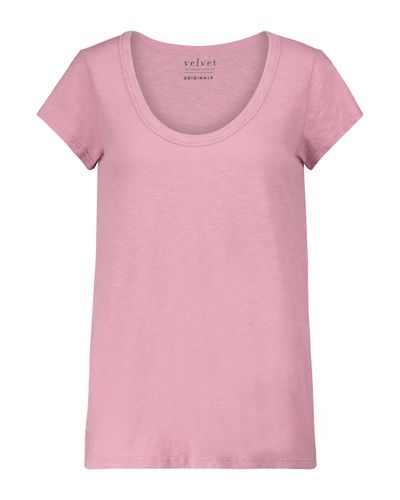 Velvet T-Shirt Kira aus Baumwolle - Pink