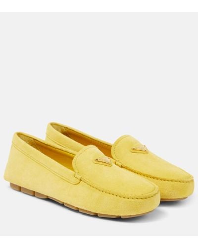 Prada Mocasines de ante - Amarillo