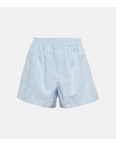Chloé Shorts in cotone a vita alta - Blu