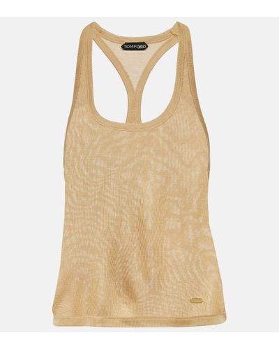 Tom Ford Micro-rib Silk Jersey Tank Top - Natural