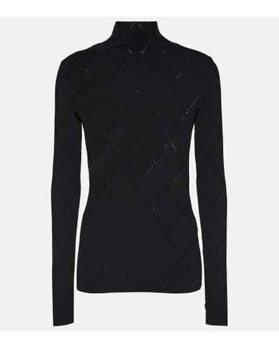 Proenza Schouler White Label Pointelle Turtleneck Top - Black