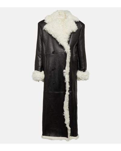 Magda Butrym Shearling-lined Leather Coat - Black