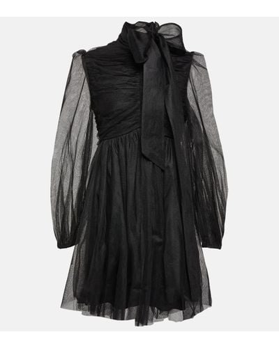 Zimmermann Bow Tulle Minidress - Black