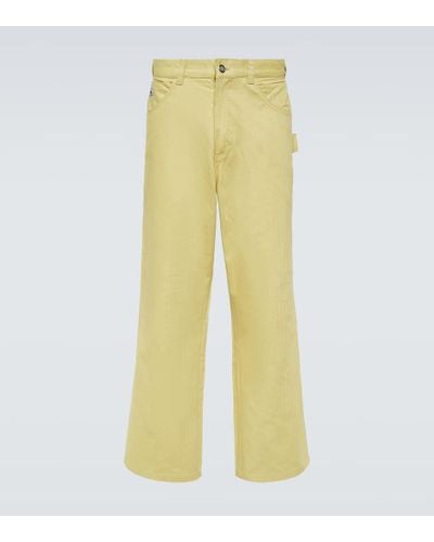 Bode Brook Cotton Canvas Wide-leg Pants - Yellow