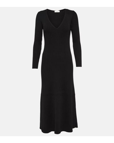 Co. Ribbed-knit Midi Dress - Black