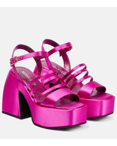 NODALETO Bulla Chibi Satin Platform Sandals - Pink
