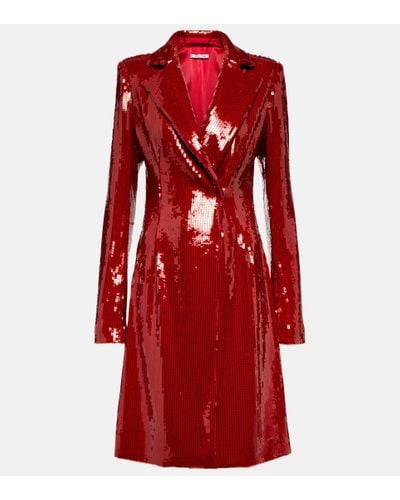 LAQUAN SMITH Sequined Single-breasted Coat - Red
