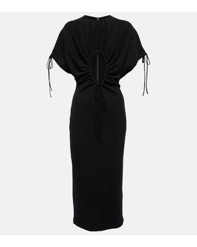 Christopher Kane Cutout Cotton Midi Dress - Black