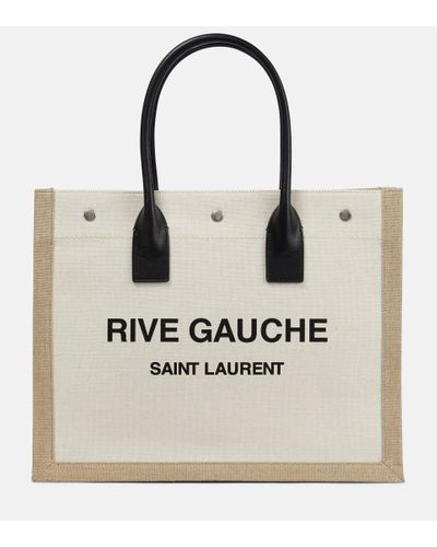 Saint Laurent Borsa Rive Gauche in canvas - Neutro