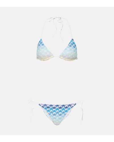 Missoni Bikini aus Haekelstrick - Blau