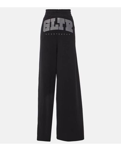 Jean Paul Gaultier Pantalones deportivos de algodon - Negro