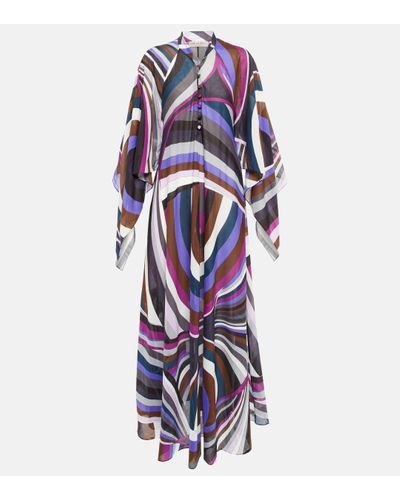 Emilio Pucci Printed Cotton Kaftan Maxi Dress - Multicolour