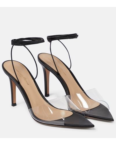 Gianvito Rossi Skye 85 Pvc And Leather Sandals - Black