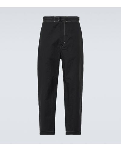 Lemaire Cotton-blend Tapered Trousers - Black