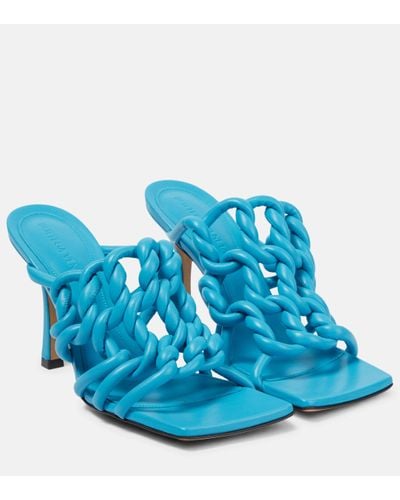 Bottega Veneta Stretch Leather Sandals - Blue