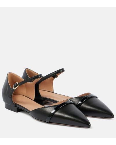 Malone Souliers Ulla 10 Leather Mary Jane Flats - Black