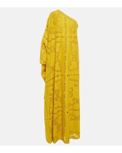 Valentino Cutwork One-shoulder Gown - Yellow