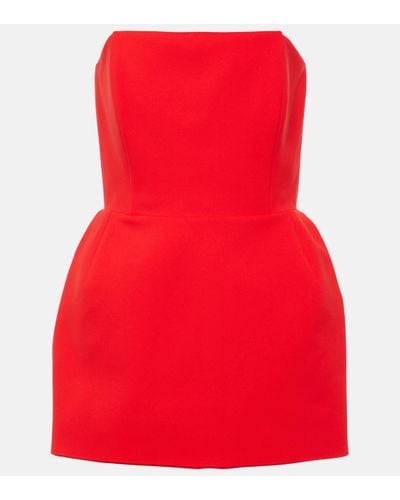 Magda Butrym Strapless Crepe Bustier Dress - Red