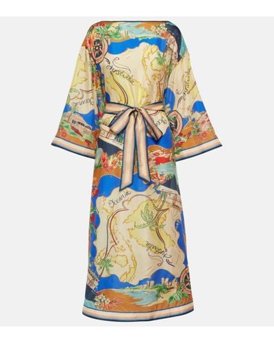 Zimmermann Robe midi Alight imprimee en soie - Multicolore