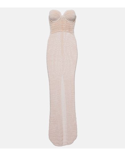 Magda Butrym Crochet Cotton-blend Bustier Dress - White