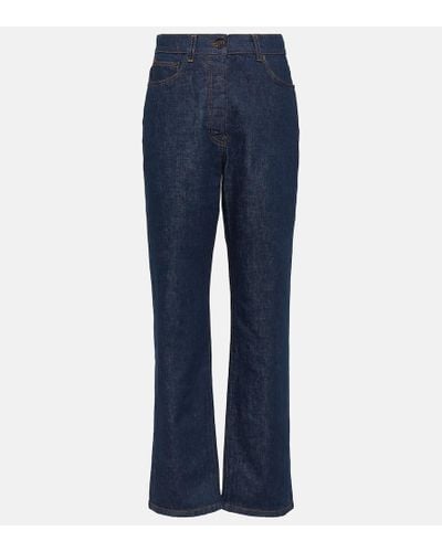 The Row High-Rise Straight Jeans Borjis - Blau