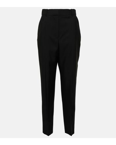 Alexander McQueen Wool Tuxedo Trousers - Black