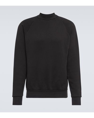 Les Tien Cotton Jersey Mockneck Sweatshirt - Black