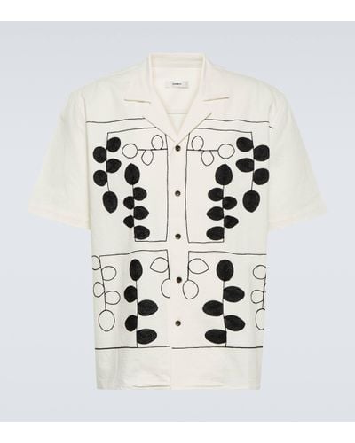 Commas Embroidered Camp Shirt - White