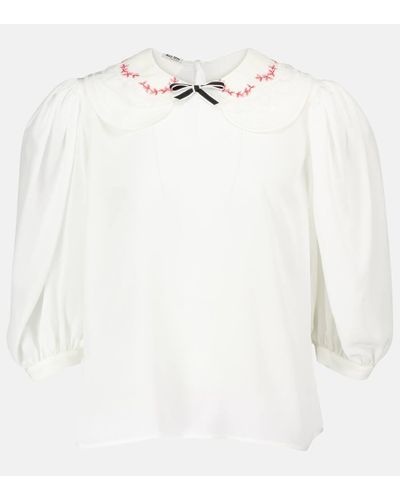 Miu Miu Blusa in seta crepe de chine - Multicolore