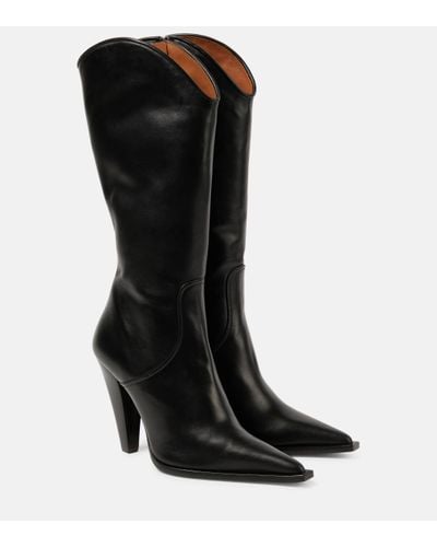 Paris Texas Nadia 105 Leather Knee-high Boots - Black