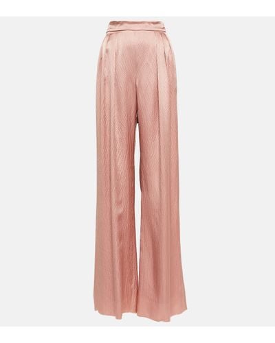 Max Mara Bridal Uncino Pleated Wide-leg Trousers - Pink