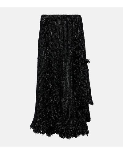 Sacai Jupe midi en tweed - Noir