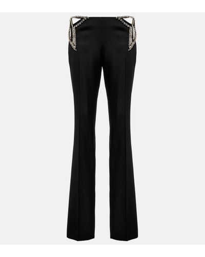 Stella McCartney Embellished Cut-out Low-rise Trousers - Black