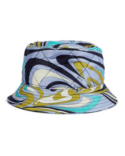 Emilio Pucci abstract-pattern Silk Visor Hat - Green