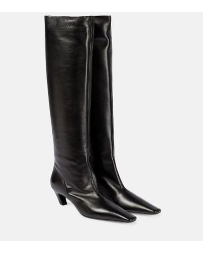 Khaite Davis Leather Knee-high Boots - Black