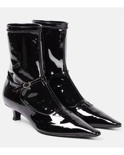 The Row Cyd 40mm Leather Ankle Boots - Black