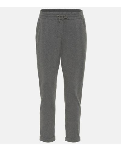 Brunello Cucinelli Cotton-blend Sweatpants - Gray
