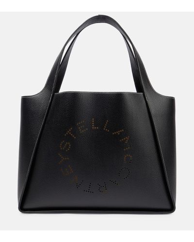 Stella McCartney 'Stella' Shopper mit Logo - Schwarz