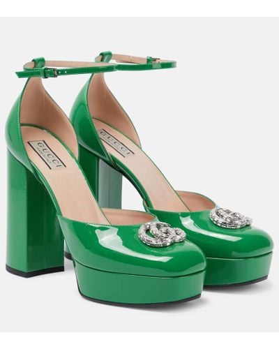 Gucci Pumps Double G in vernice - Verde