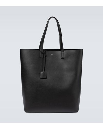 Saint Laurent Leather Shopping Tote Bag - Black