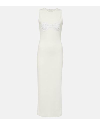 Magda Butrym Crochet-trimmed Cotton Midi Dress - White