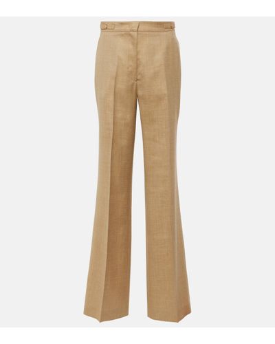 Gabriela Hearst Wool, Silk And Linen Wide-leg Trousers - Natural