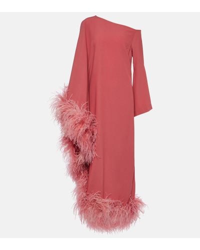 ‎Taller Marmo Robe longue Ubud Extravaganza a plumes - Rouge