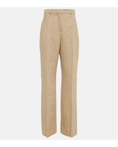 Jacquemus Pantalones Le Pantalon Sauge de lino - Neutro