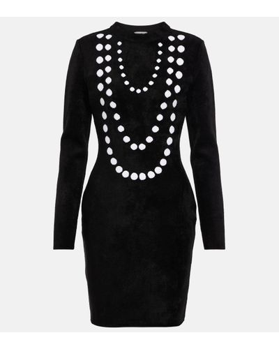 Alaïa Jacquard Wool-blend Minidress - Black