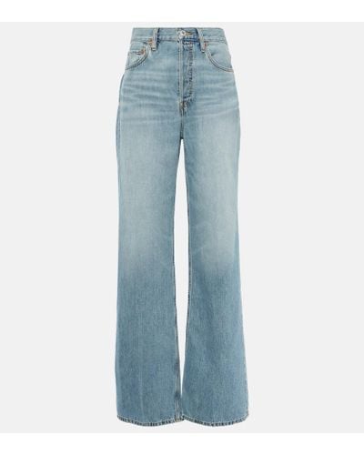 RE/DONE Jeans a gamba larga e vita alta '70s - Blu