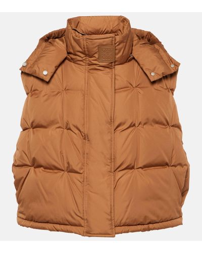 Loewe Luxury Puffer Jacket In Nylon - Brown